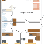 Схема апартаментов: студия + люкс-плюс